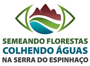 Project logo: Sowing forests, harvesting water in the Espinhaço mountain range.